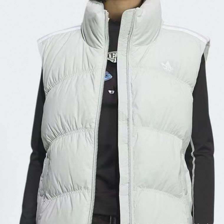 Clover brand spring, autumn, and winter unisex color-block striped stand-up collar casual sports cotton vest jacket outerwear for trendy women