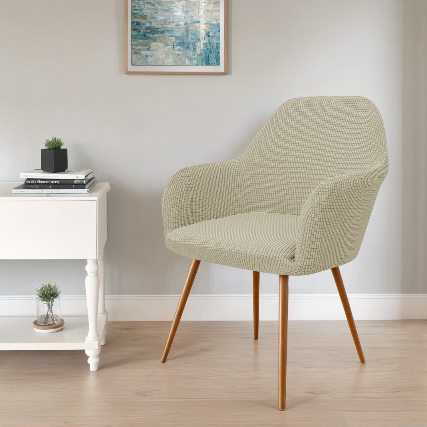 Transfronterizos sólidos elásticos agitando vello nuevo cubierta de silla arqueada polvo resistente al desgaste de alto pasamanos de maíz cubierta de silla de forma especial