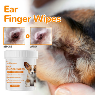 Yegbong Pet Ear Cleaning Finger Wipes Relieve Cat and Dog Ear Itching Cleaning Ear Mites Earwax Ear Odor