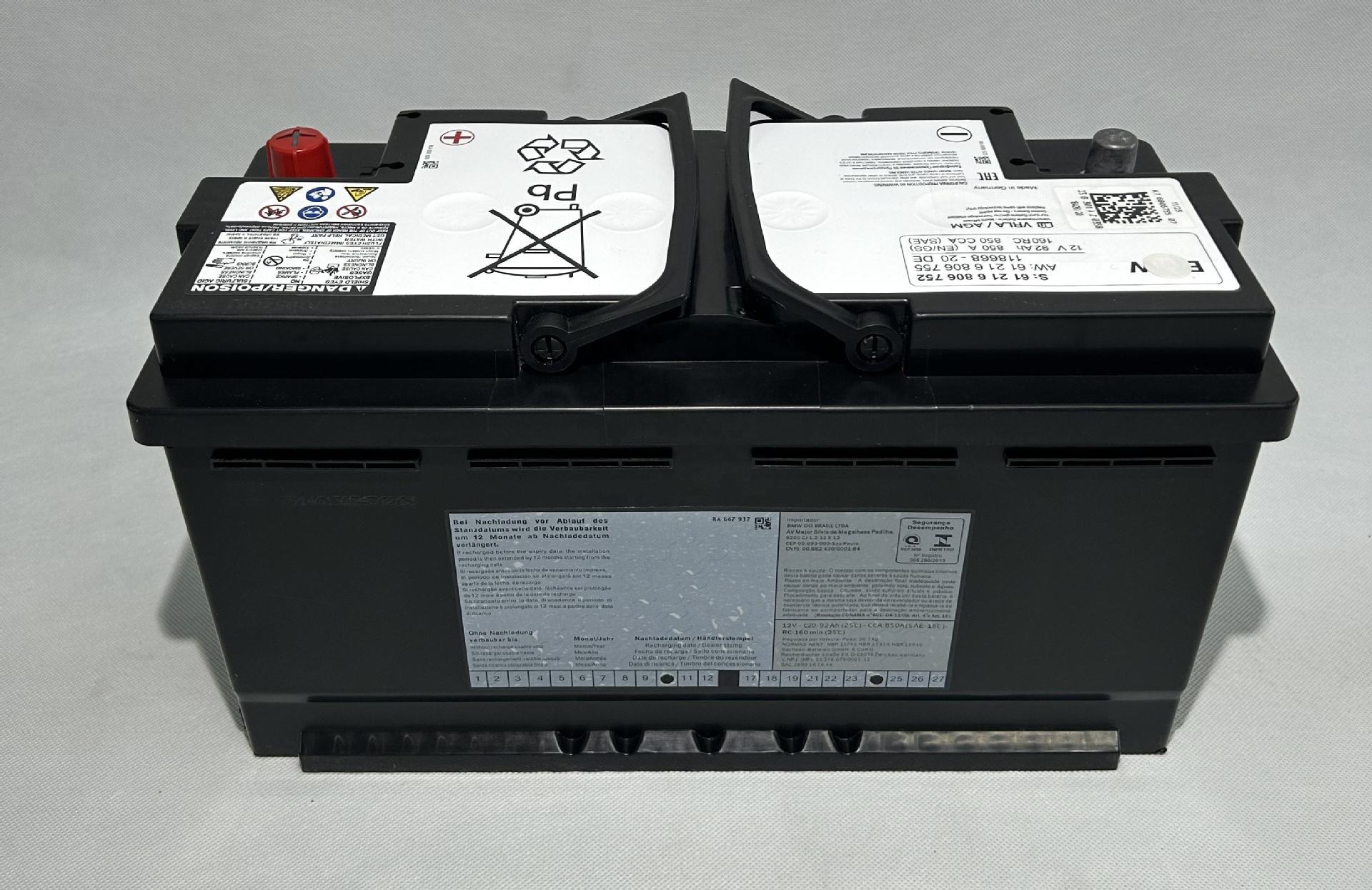 Car battery with start-stop function 92ah AGM92 for BMW X3/X5, Phaeton, Huanon, AGM start-stop battery for Mercedes-Benz