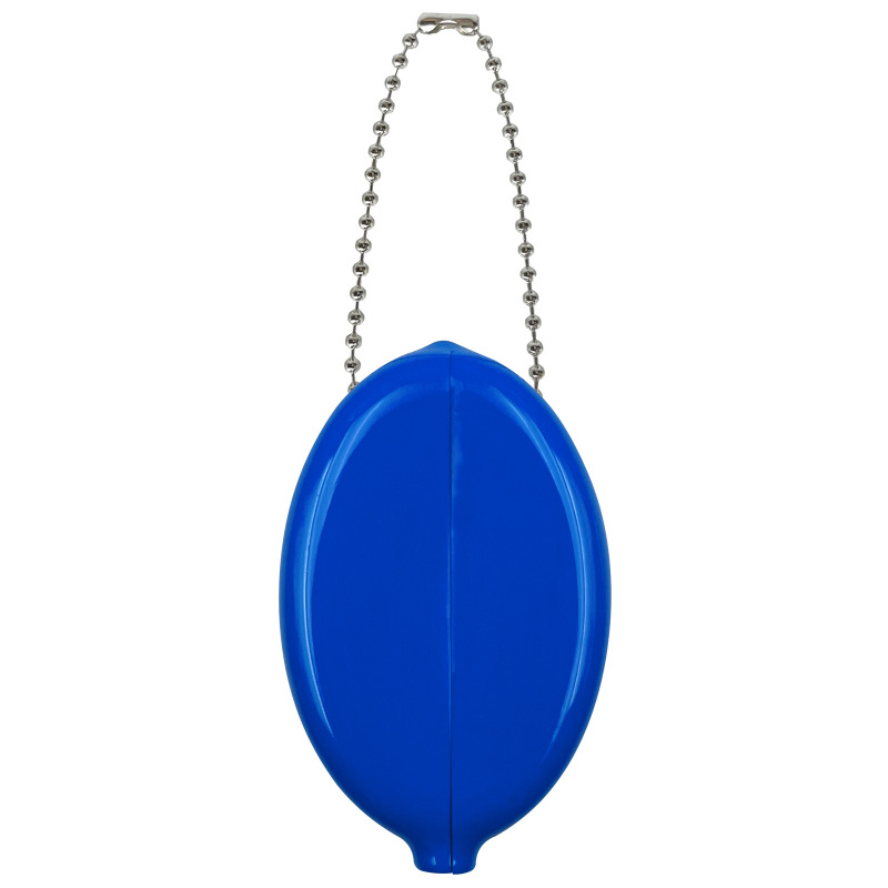 Factory Direct Sale Pvc Soft Rubber Coin Purse Oval Chain Candy Color Ready Stock Coin Storage Bag