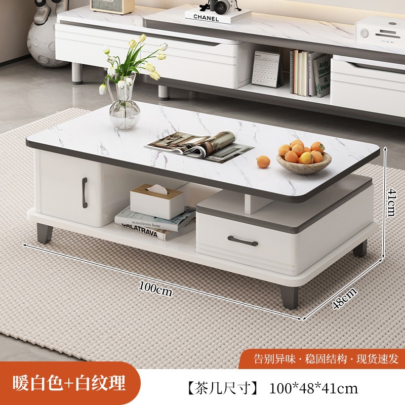 Fábrica directa gabinete de televisión sala de estar 2026 nuevo hogar pequeño tipo retráctil suelo moderno simple mesa de té televisión image 19