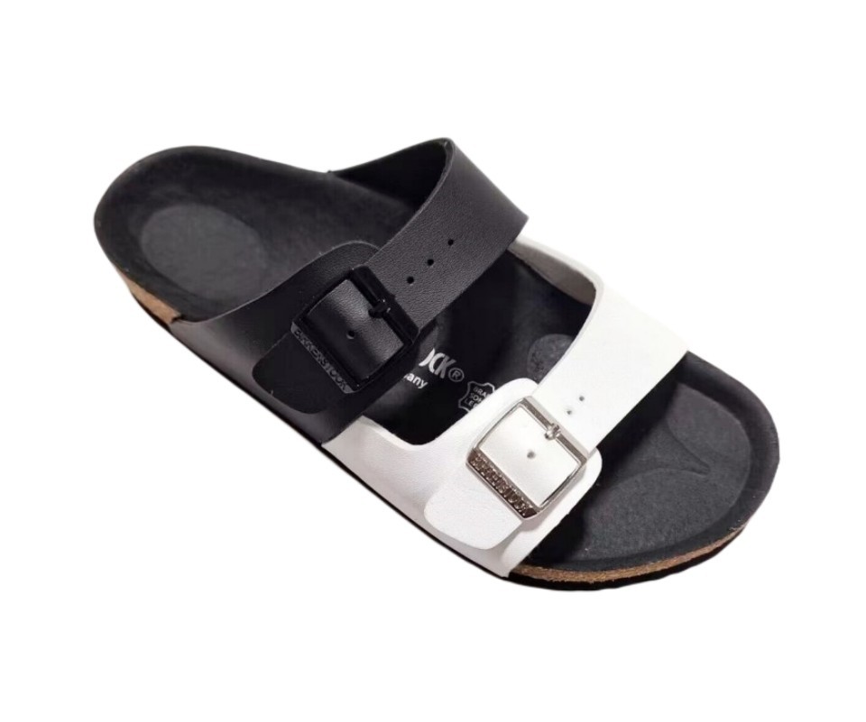 Zapatos planos de mujer a juego de color de verano, nuevas zapatillas, sandalias de doble botón, zapatillas de corcho del mismo estilo para hombres y mujeres, zapatillas de tacón plano