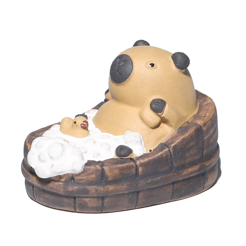 Yixing Zisha Tea mascota animal capibara cura lindo y lindo Kapibala baño pequeño decoración de mesa