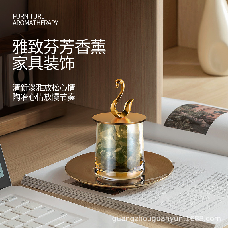 无火精油天然水晶扩香石摆件室内散香持久香薰水晶石车用扩香石