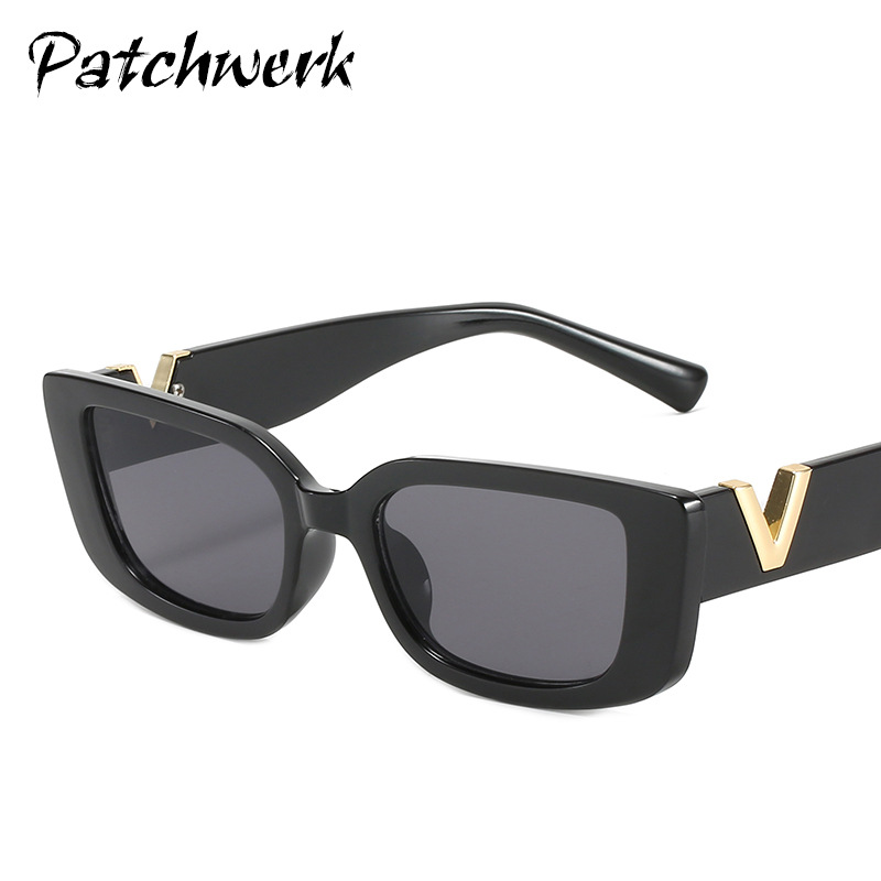 Nouvelles lunettes de soleil, lunettes de soleil hip-hop et rebondissantes, lunettes de soleil à petite monture carrée rétro à la mode pour femmes, lunettes à la mode européennes et américaines_voghion.com