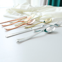 一次性刀叉勺金色玫瑰金银色派对餐具塑料刀叉勺生日聚会婚礼装饰