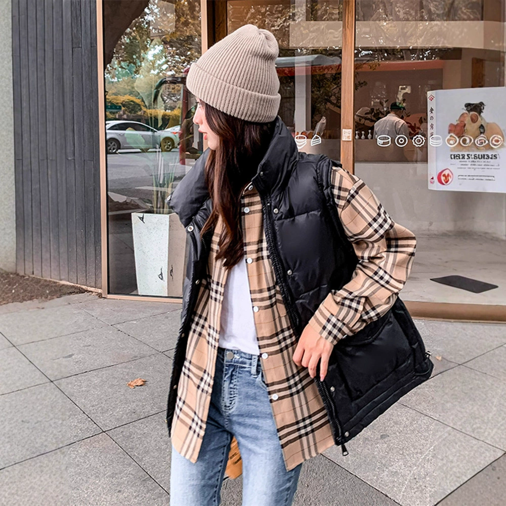 Оптовая Корейская версия женской одежды очень больших размеров, новая осенне-зимняя Толстая сестра MM, пуховик без рукавов, жилет, жилет 194