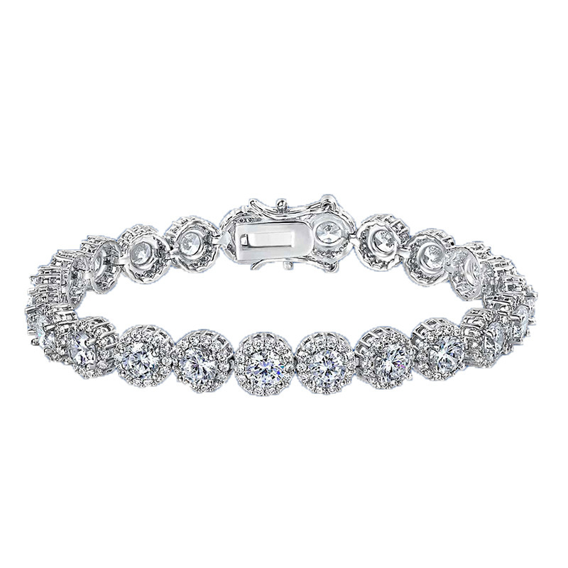Cross-Border High-End Fashion Bracelet Hip-Hop Single Row Full Diamond Zircon Bracelet for Men and Women Amazon Hot Selling Tennis Chain Cross-Border High-End Fashion Bracelet Hip-Hop Single Row Full Diamond Zircon Bracelet for Men and Women Amazon Hot Selling Tennis Chain