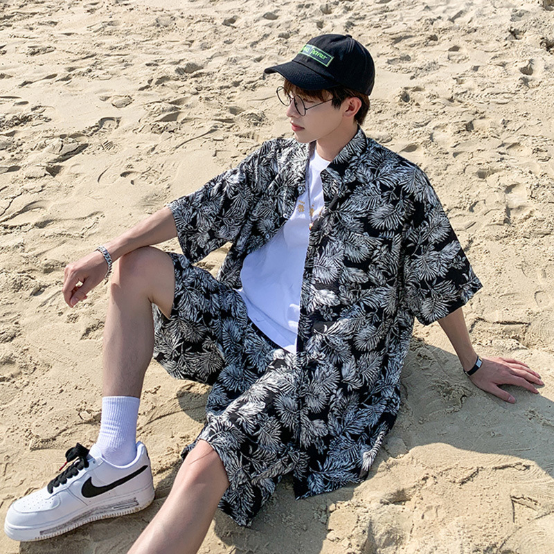 T3697 검은색 정장 [[셔츠+반바지