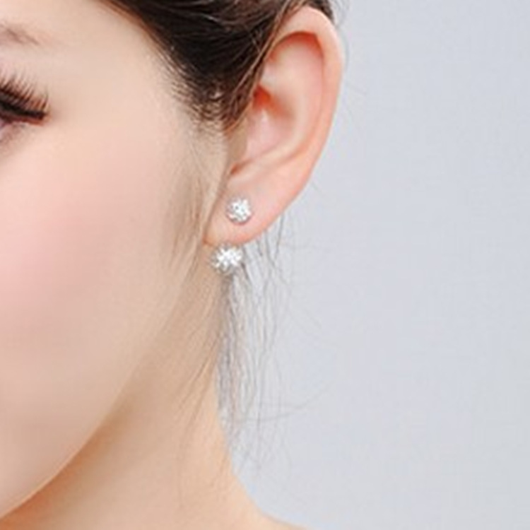 Women's Gender 1 Pair 925 Sterling Silver Round Ear Studs