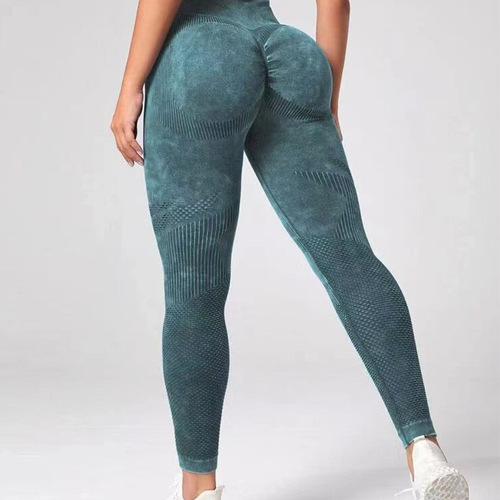 Hollowed Seamless Yoga Leggings High-Waist Glute-Slimming Fitness Pants for Women Washable Sanding Sports Body Shaping Buttock Lifting Outerwear