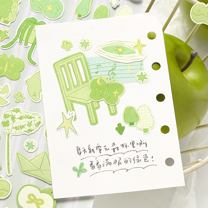 NOTE FOR Pegatinas de papel sintético Sal ligera Serie de poemas sinfónicos Serie de sal Material de collage de contabilidad simple y fresco