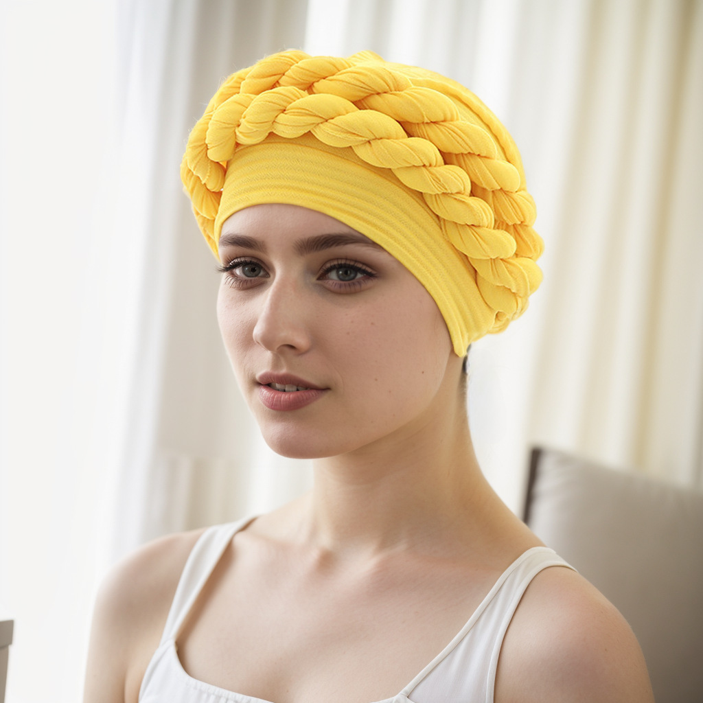 Uus Baotou müts punutud müts Linasest kortsutatud punutud moslemimüts_voghion.com