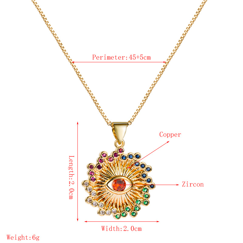 Fashion Eye Moon Shape Copper Inlaid Zircon Necklace Wholesale display picture 1