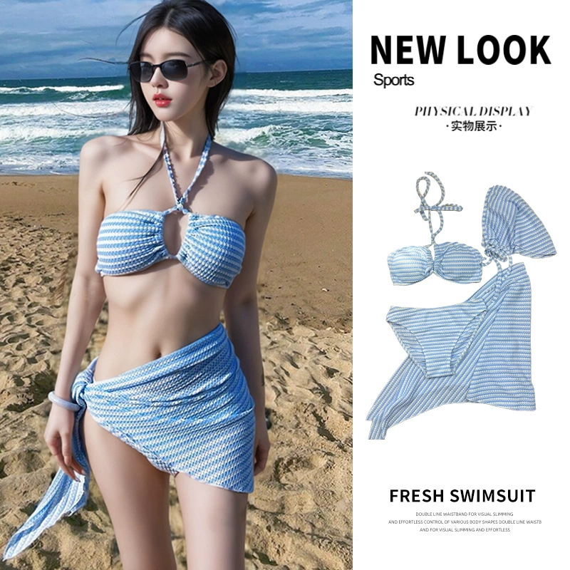 2025 новый купальный костюм женский разделенный бикини из трех частей