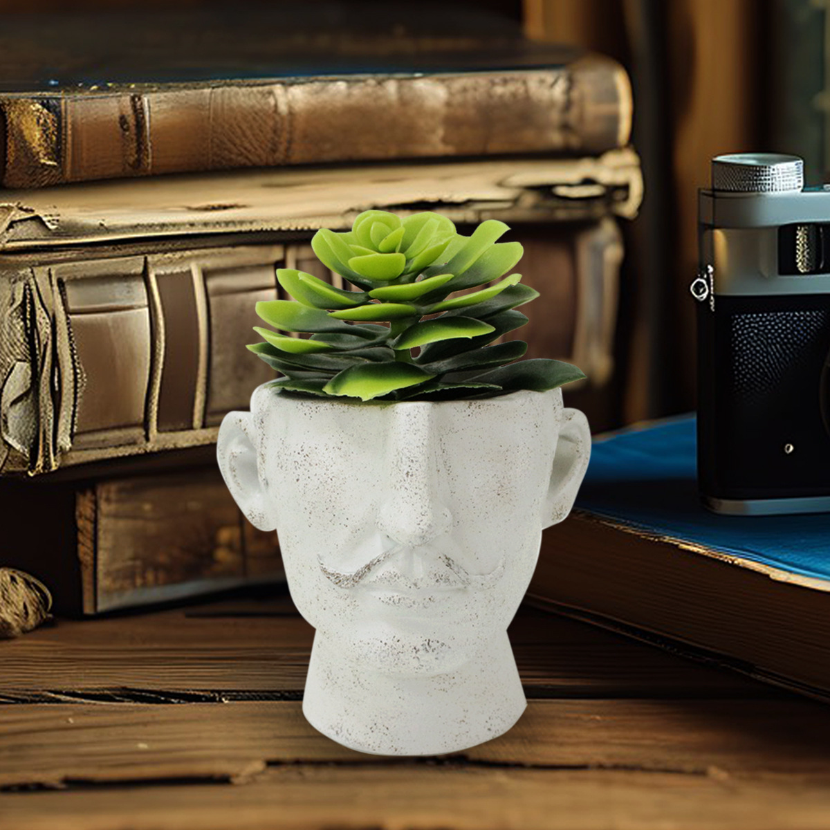 Creative portrait flowerpot resin flowerpot personality celebrity image decoration human head crafts green plant bouquet flower arranging device