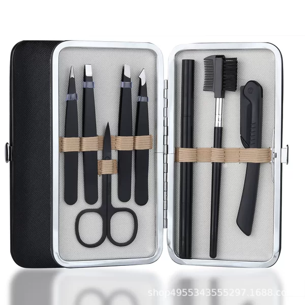Men's Eyebrow Trimming Set 8 Pieces Beginner's Eyebrow Trimming Knife Eyebrow Eyebrow Pencil Set