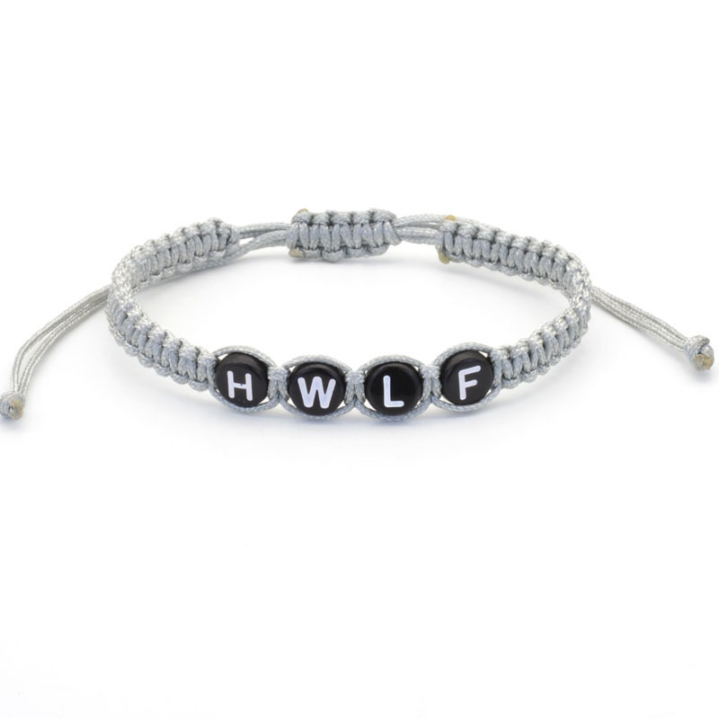 Foreign trade new European and American jewelry HWLF acrylic round letter English name woven bracelet men and women all-match bracelet