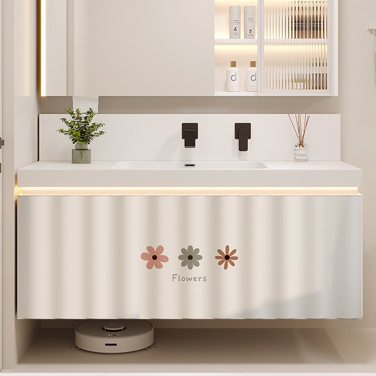 Bathroom Sink Cabinet Cabinet Curtain, Punch-Free Slide Rail Curtain, Cabinet Curtain, Debris Cover, Dust-Proof Curtain