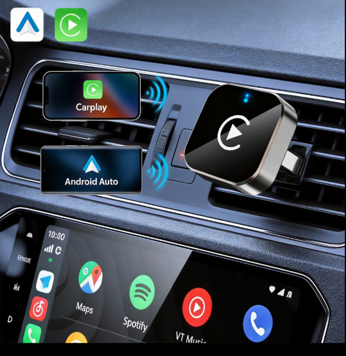 Lossless Installation of the In-Car Wireless Carplay Module, Upgrading the Original Wired System to Android Auto Car-Machine Connectivity