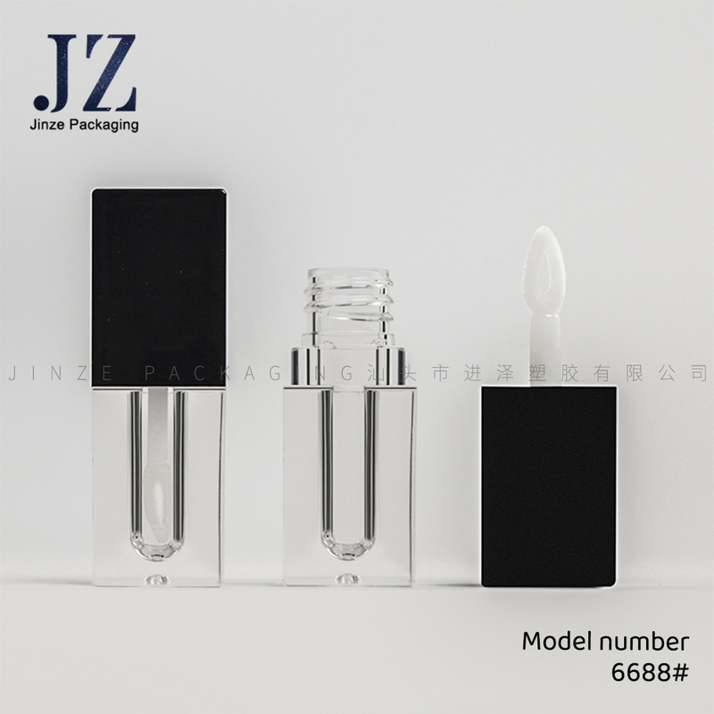 Jinze スポットスクエアブラックミニリップグレーズチューブリップグロスチューブ 1.3 ミリリットルプラスチック空チューブ包装材|undefined