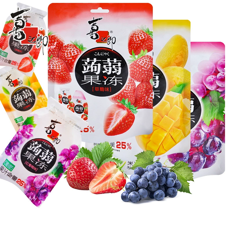 Конжак-желе (Xizhilang) 120 г, ассорти фруктовых вкусов, набор 6 саше