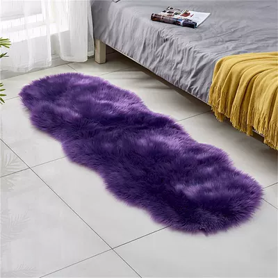 Plush Carpet European-style Floor Avtomobil döşəmə paspasları - purple-60x-90cm-two-round