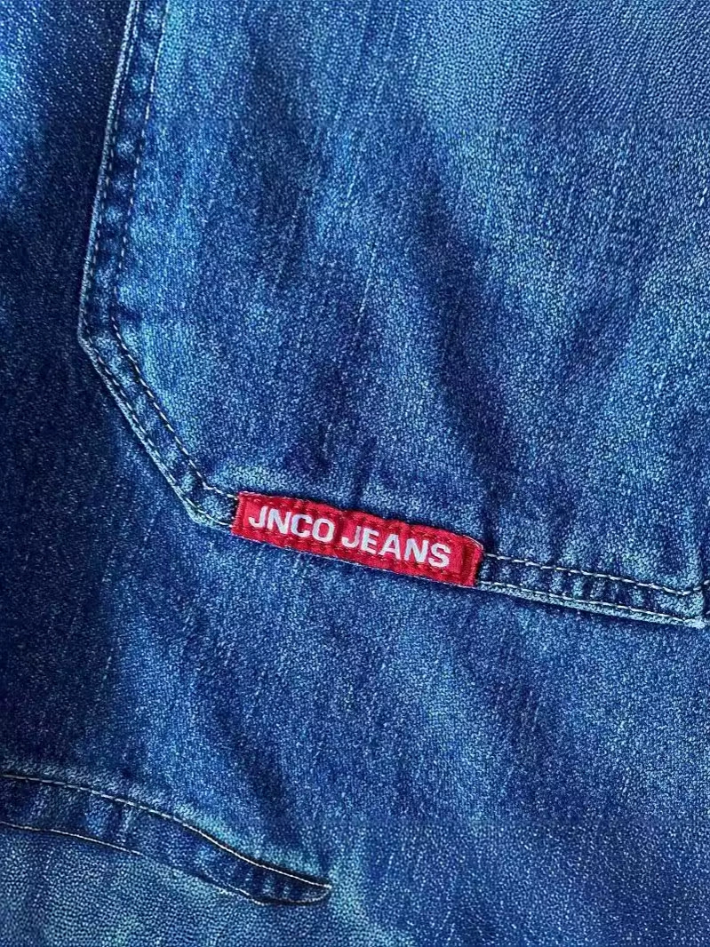 Шорты, ретро-голубые джинсы hip-hop стиль, свободный крой