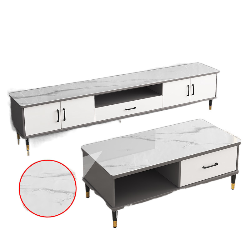 Gabinete de televisión simple y moderno mesa de té combinación de lujo ligero sala de estar pequeño tipo nuevo gabinete de televisión simple gabinete de pared