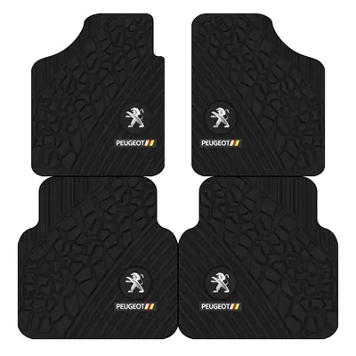 Dirt-Resistant, Non-Slip, Universal Car Floor Mat, Avtomobil döşəmə paspasları - three-dimensional-sense-peugeot-logo-two-front-foot-pads-5065cm-diatom-mud-second-generation