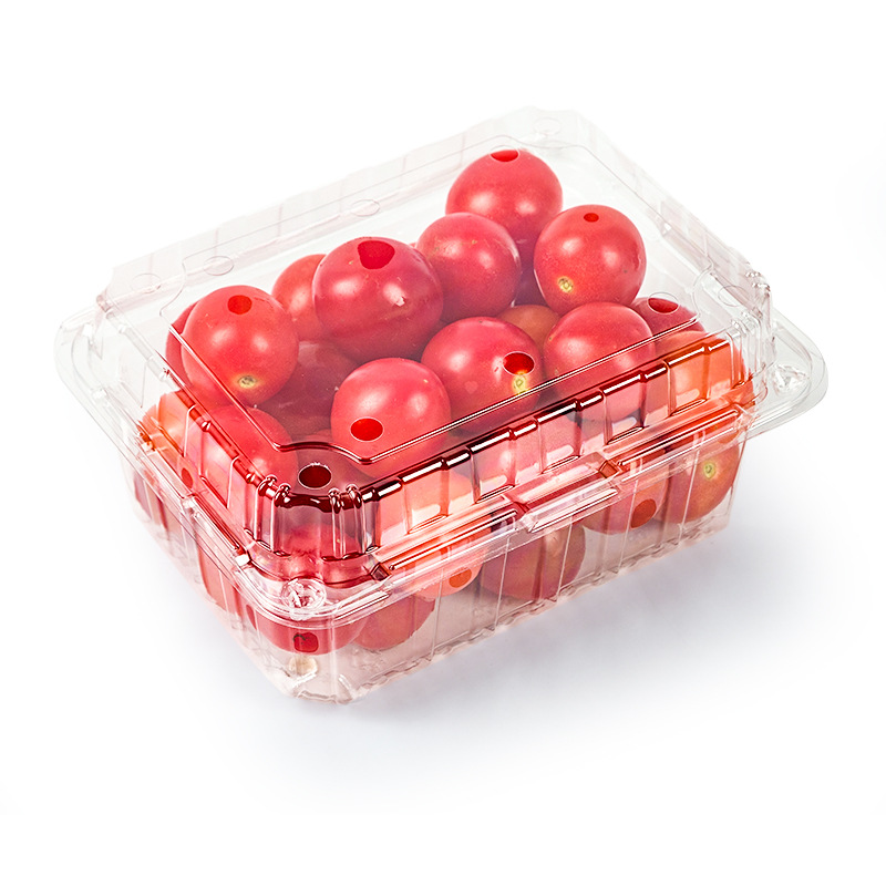 Caja de embalaje de fruta desechable caja de embalaje de plástico transparente caja de corte de fruta para llevar con tapa supermercado caja de frutas y verduras al por mayor