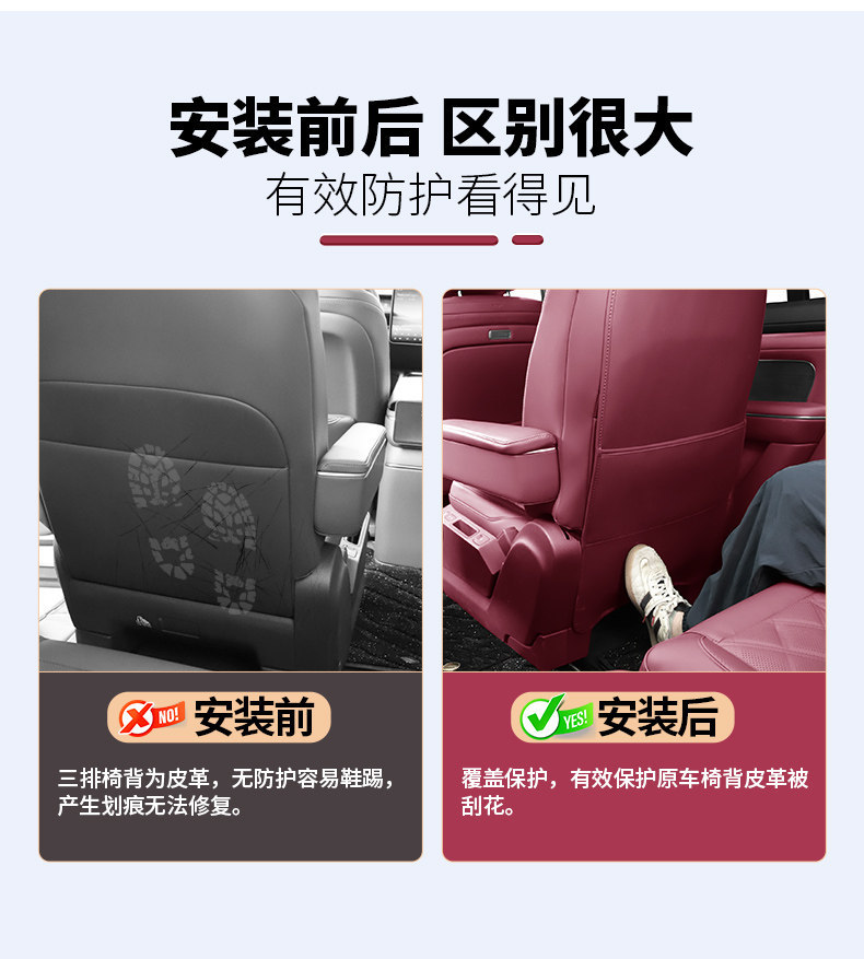 Suitable for 26 Models of Nio Es8 Three-Row Seat Protective Pads, Backrest Anti-Kick and Anti-Dirt Pads, Car Interior Decoration Accessories