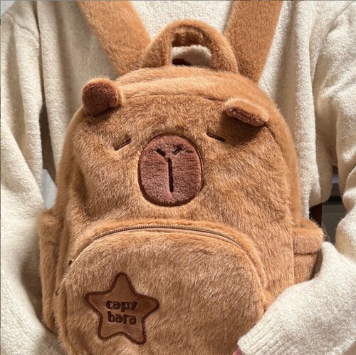 Foreign Trade Plush Toy Capybara Plush Bag Hand-held Crossbody Zero Wallet Grabber Doll Storage