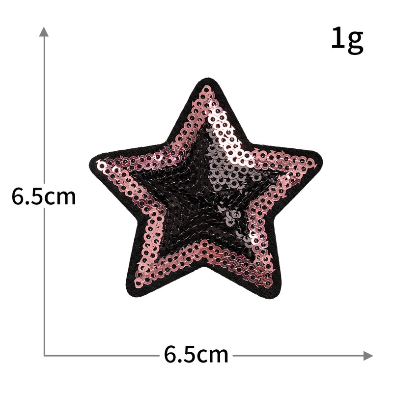 五角星亮片刺繍コンピュータ刺繍布貼りホットメルトアイロン貼り付けdiy服パッチ卸売り|undefined
