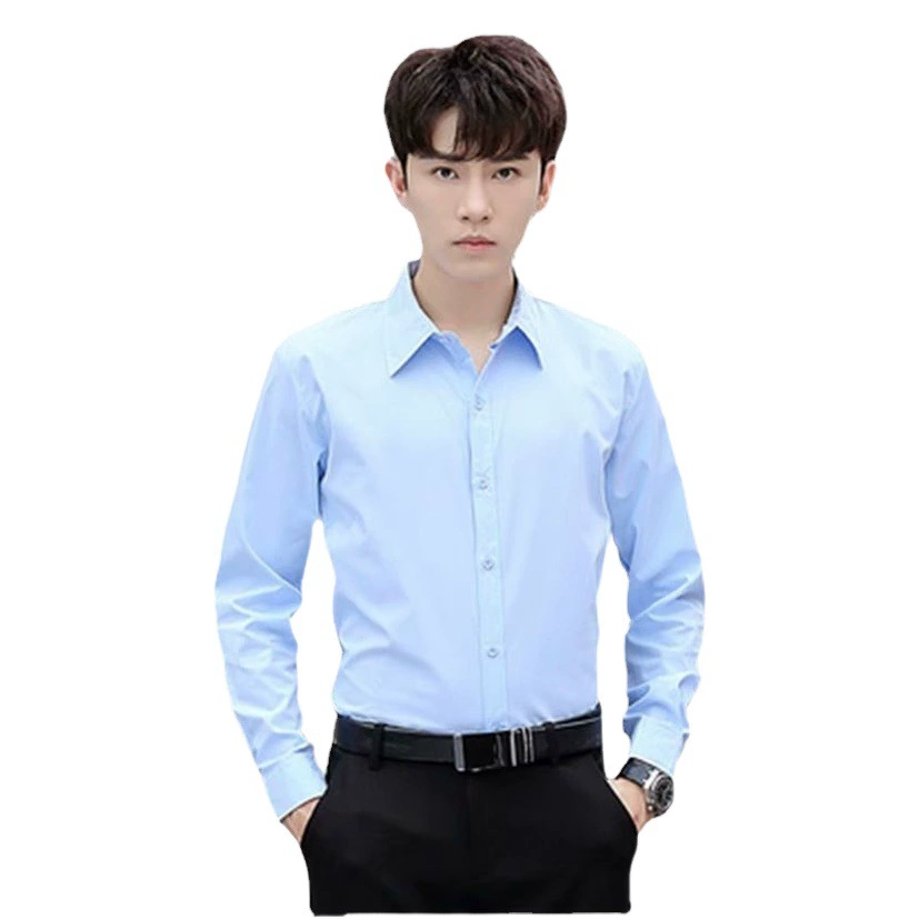 Мужская летняя деловая британская рубашка, мужская Тонкая формальная черная рубашка с длинным рукавом в Корейском стиле, рубашка больших размеров, не гладкая рубашка