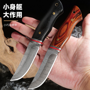 Manufacturer Wholesale Solid Wood Handle Meat Cutting Knife Outdoor Barbecue Portable Knife Stainless Steel Sharp Knife with Leather Case