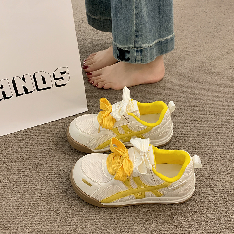 女の子の道徳訓練靴メッシュ通気性スポーツシューズ 2025 春と秋の新しい子供の白い靴多用途カジュアルスニーカートレンディ|undefined