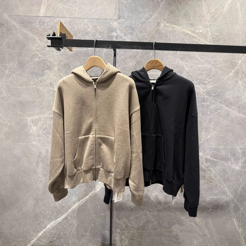 Ningbo Essentials Multi-Line 25as Zipper Cardigan American Autumn and Winter Trendyy Thin Velvet Hoodie for Men and Women Couples