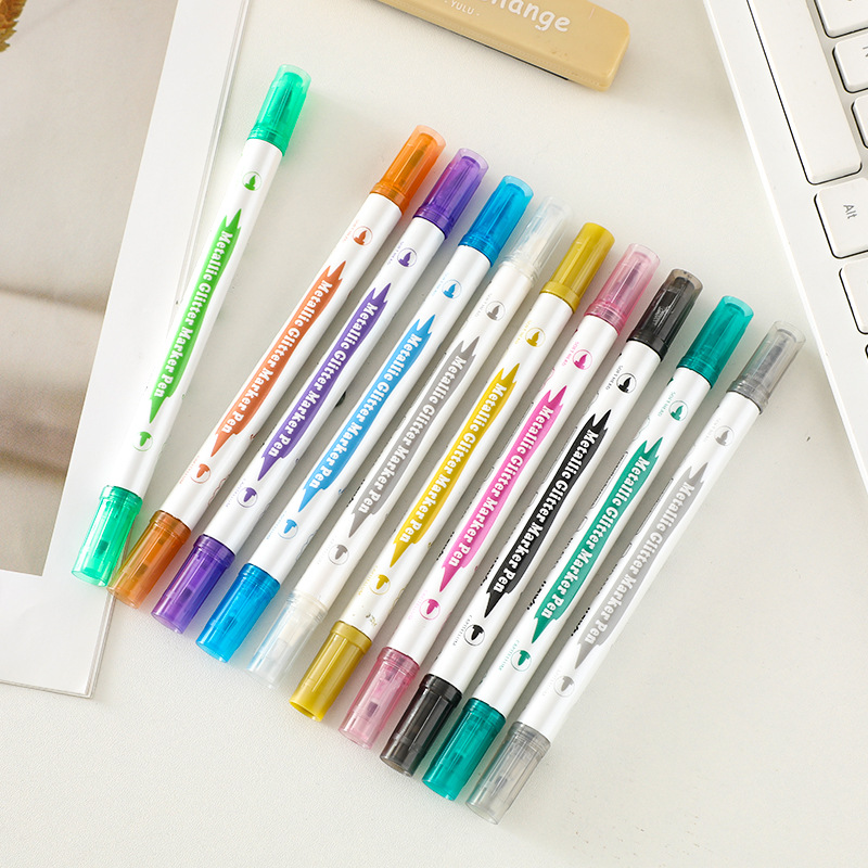 Lápiz de metal transfronterizo de dos cabezas estudiantes de arte graffiti pintura acrílico marcador lápiz plegable color blando lápiz hermoso colorido