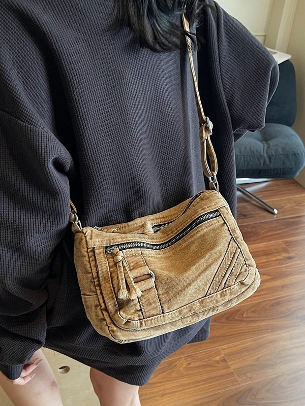 Transfronterizo nuevo denim viejo retro bolso pequeño para mujeres 2025 moda viaje ocio mochila de hombro