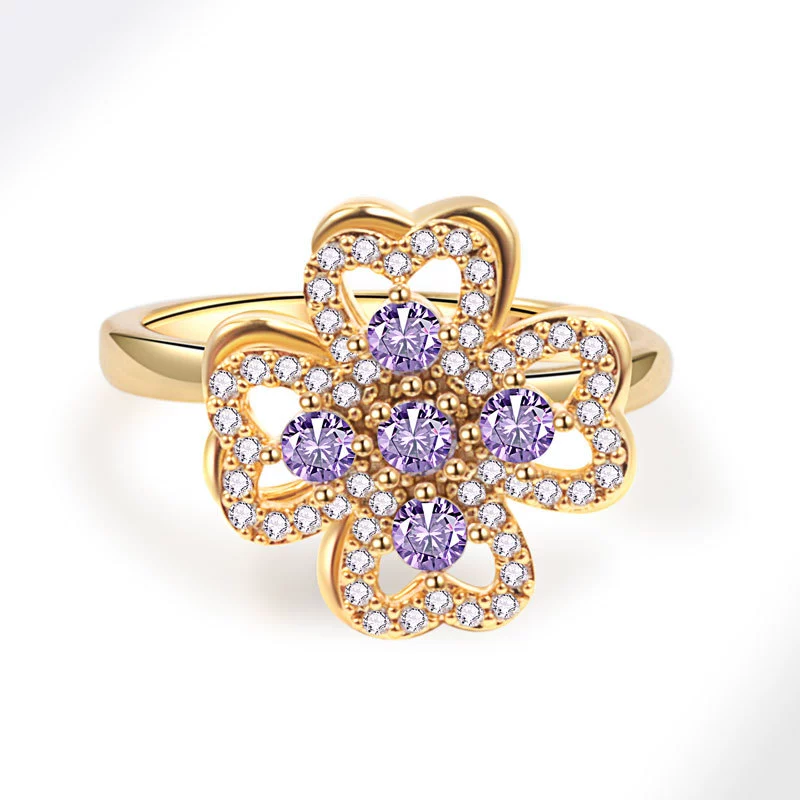 Zirconium, one size sexy ring, for import, flowered