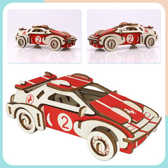 Wooden 3D Stereo Puzzle Toy Mini Car Model Handmade Assembly Wooden Creative Desk Decor