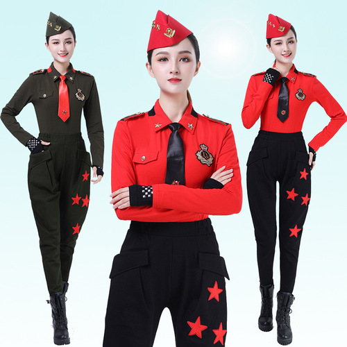 Sailor dance costume new women's suit spring and autumn new pure cotton lapel slim long-sleeved square dance performance costume