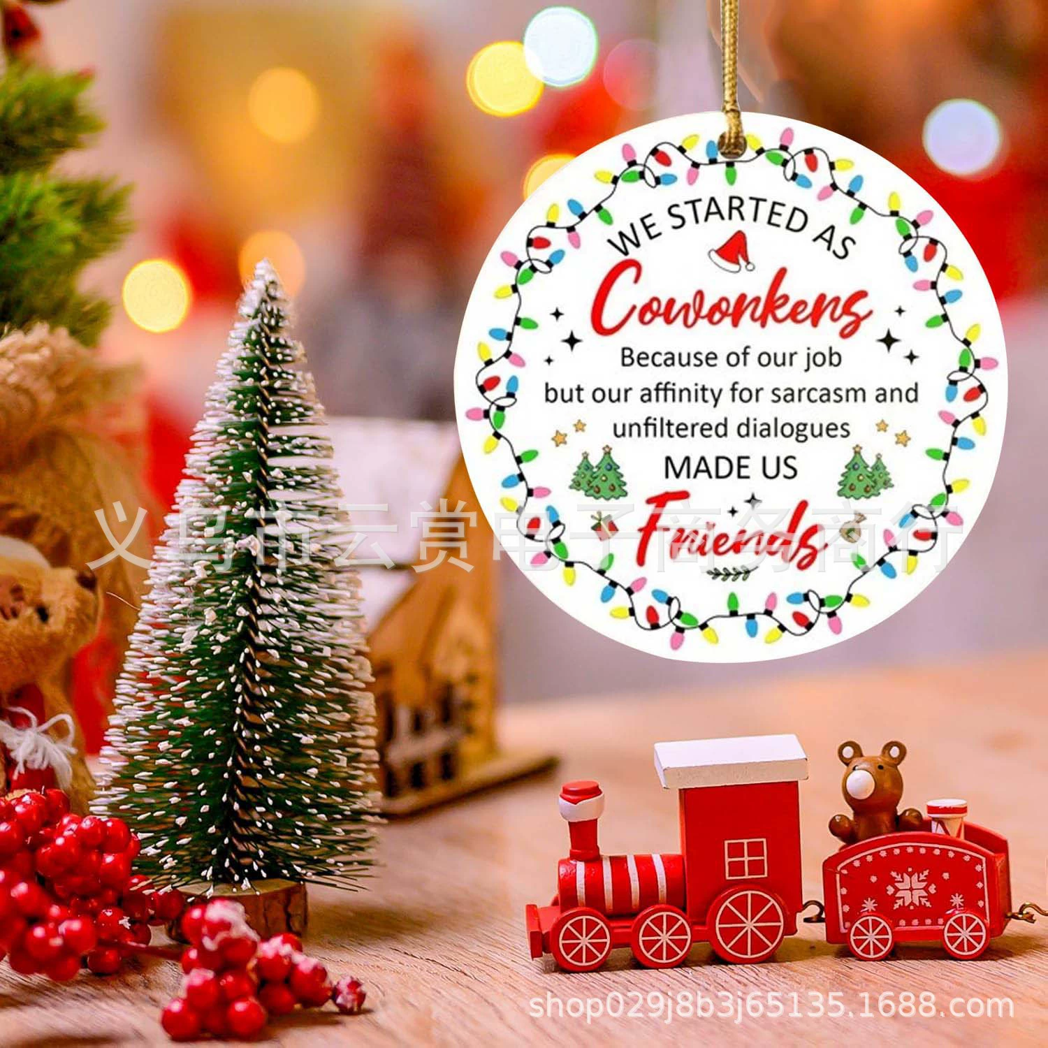 Трансграничный новый акриловой плоский кулон Рождественская елка украшения подвеска зеркало автомобиля подвеска новогодний подарок