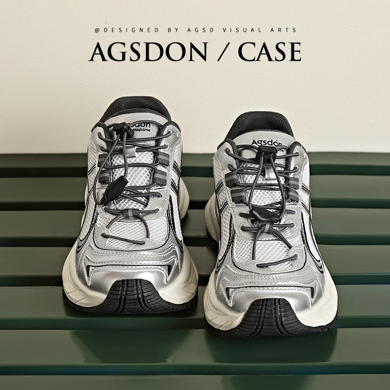 Zapatos de montaña retro retro de verano 2025 nuevos zapatos de montaña retro plateados zapatos deportivos casuales