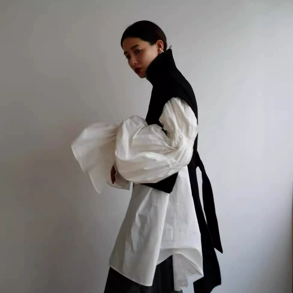 Осенне-Зимний новый японский простой топ с рукавом-фонариком во французском стиле, свободная форма, ленивый Тонкий Топ