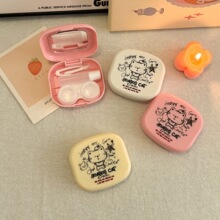 ins创意小众可爱～凯达隐形眼镜盒简约美瞳盒伴侣护理盒子jk6130