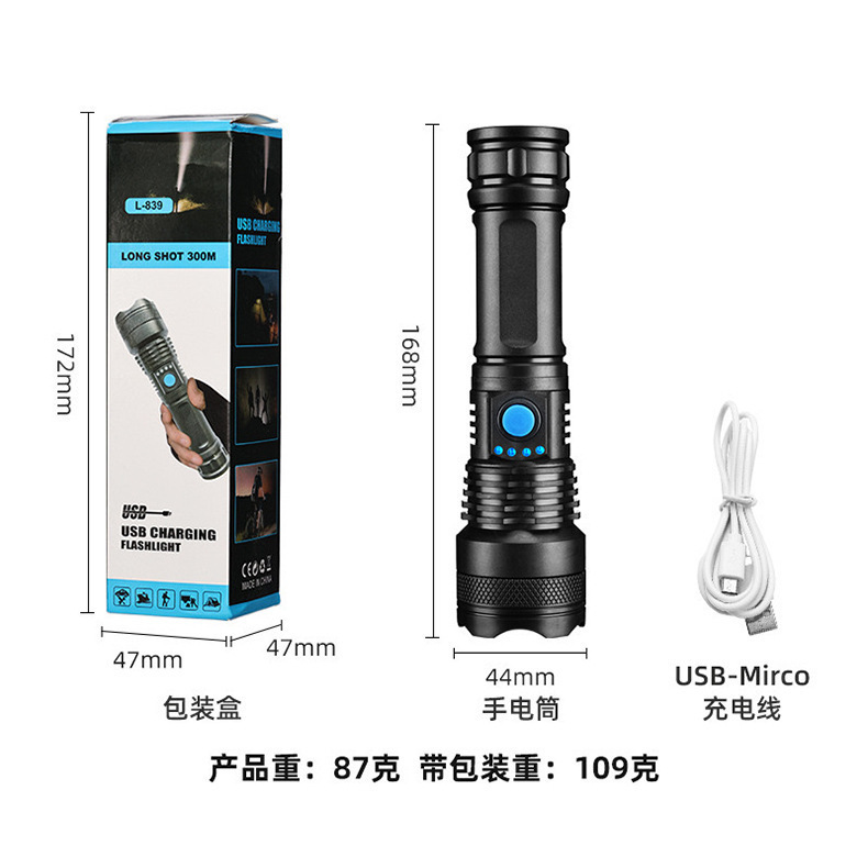 Mini linterna transfronteriza luz fuerte recargable luz lateral cob aleación de aluminio plástico led portátil 511 linterna pequeña