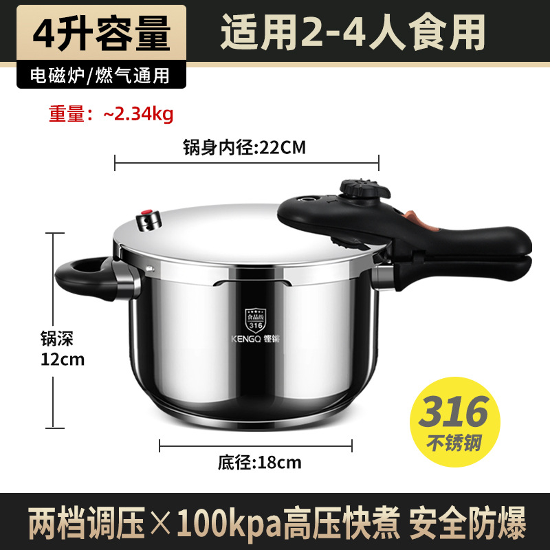 Alemania 316 olla de alta presión de acero inoxidable nuevo tipo de horno de gas electromagnético especial casero pequeña olla a prueba de explosiones alta presión